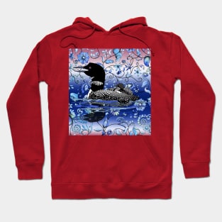 Loon in a sea of flowers Hoodie